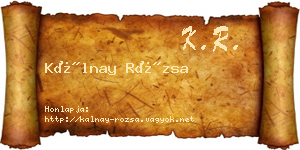 Kálnay Rózsa névjegykártya