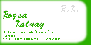 rozsa kalnay business card